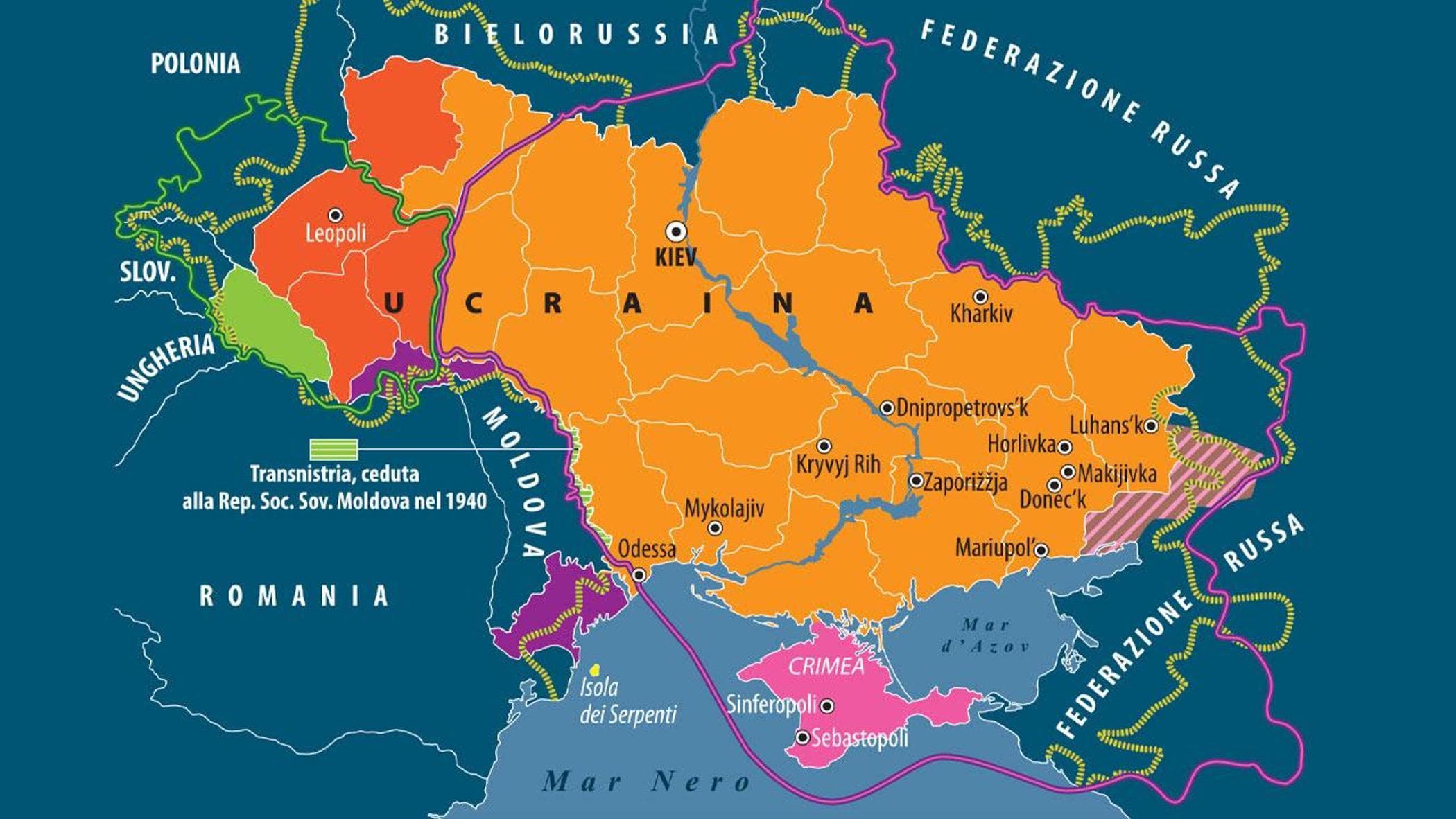 La mappa della zona russa-ucraina | Perché la Russia vuole invadere l'Ucraina