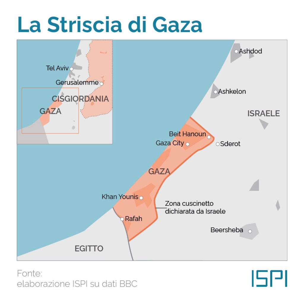 perche israele attacca gaza | mappa della striscia di gaza
